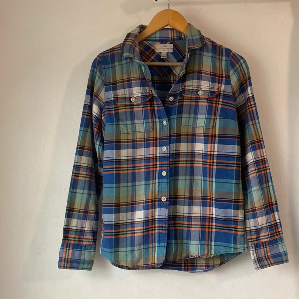 J.Crew 4 Plaid Multicolor Button Down Top